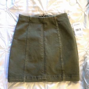 Free People Army Green Mini Skirt